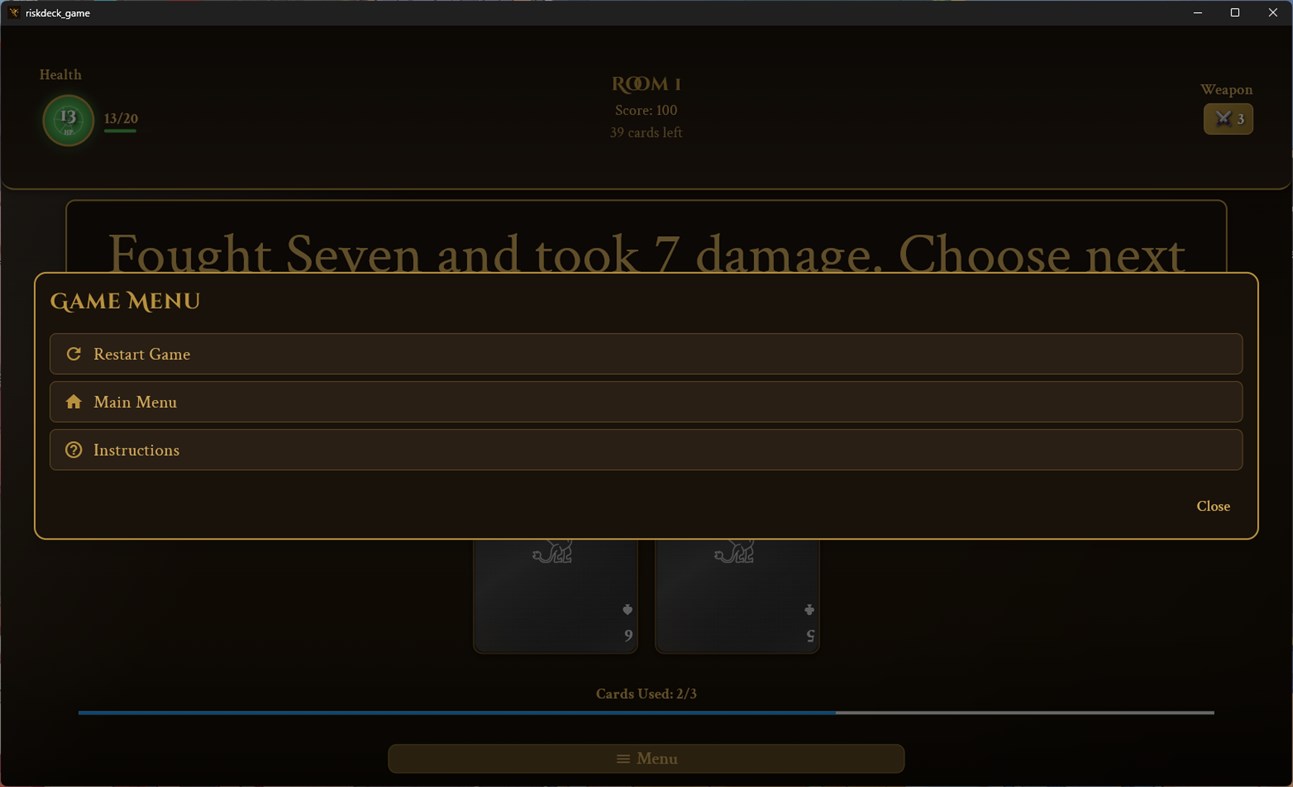 #4. RiskDeck Game (Windows) Podle: Javert Galicia