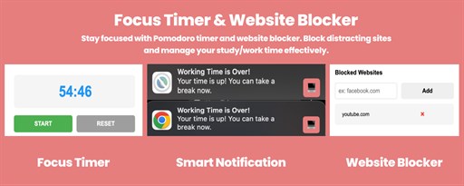 Focus Timer & Website Blocker marquee promo image