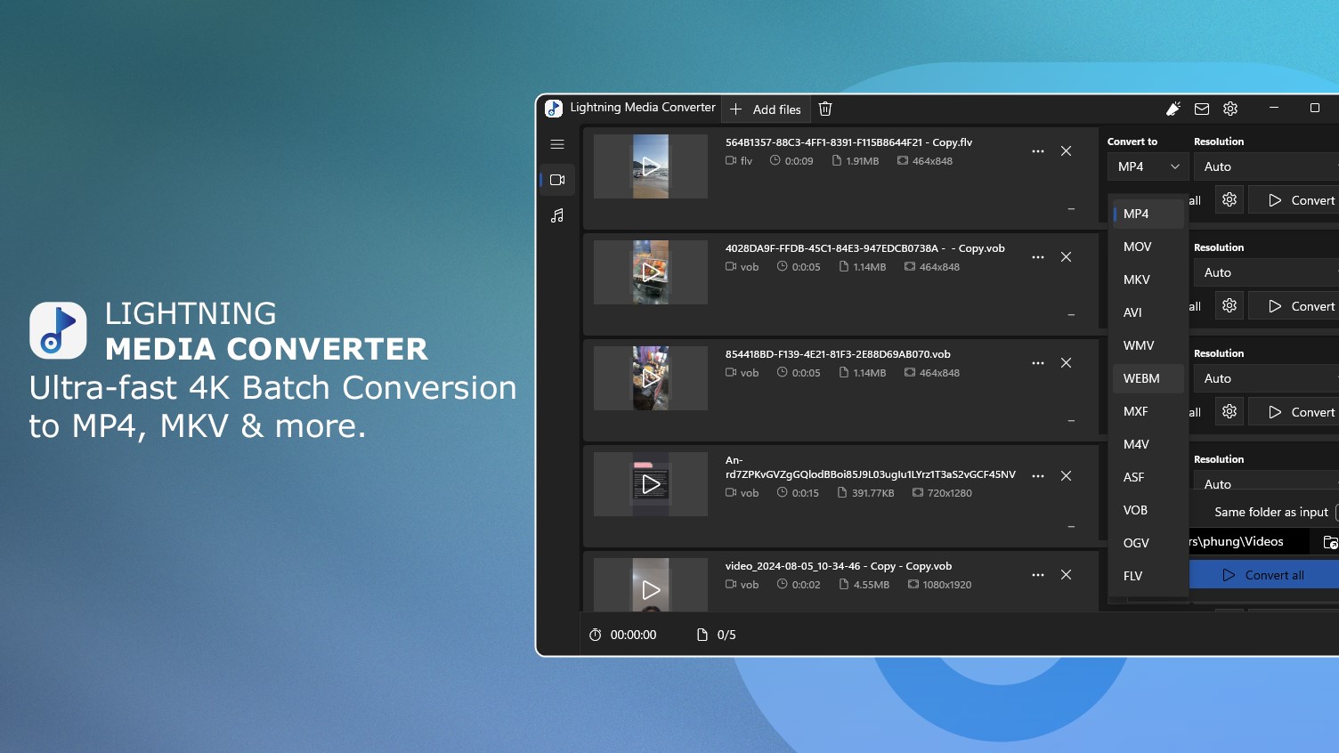 4K Video Converter & Audio Converter - Lightning Media Converter screenshot