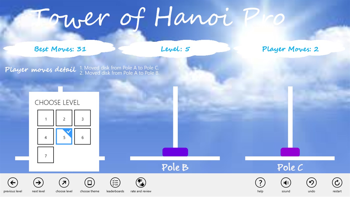 #2. Tower of Hanoi Pro (Windows) 来自: Yogaraj S