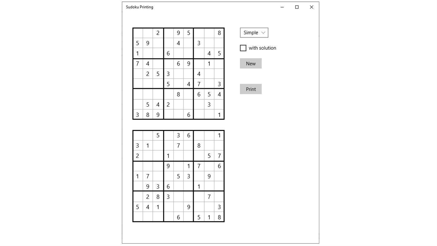 #1. Sudoku Printing (Windows) By: Nikita Kultin