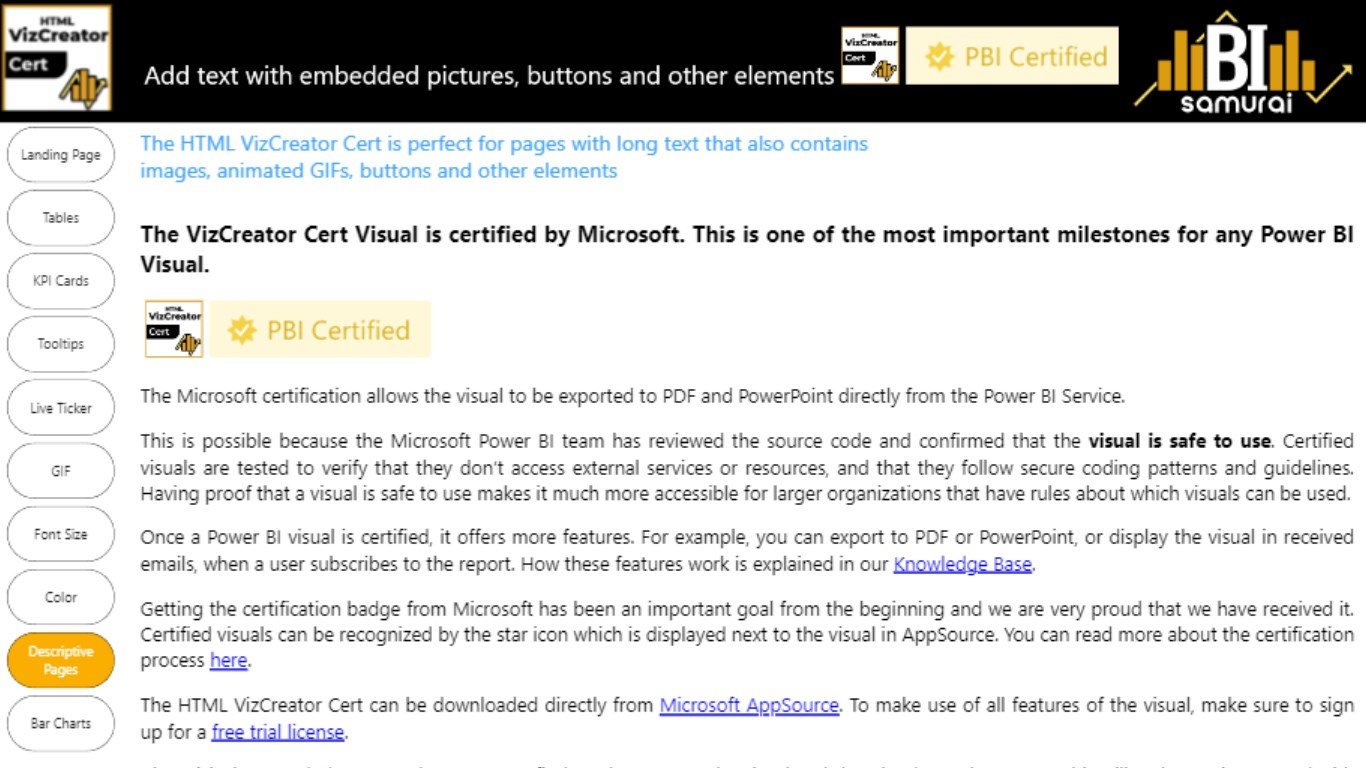 Snapshot 3 of HTML VizCreator Cert by BI Samurai