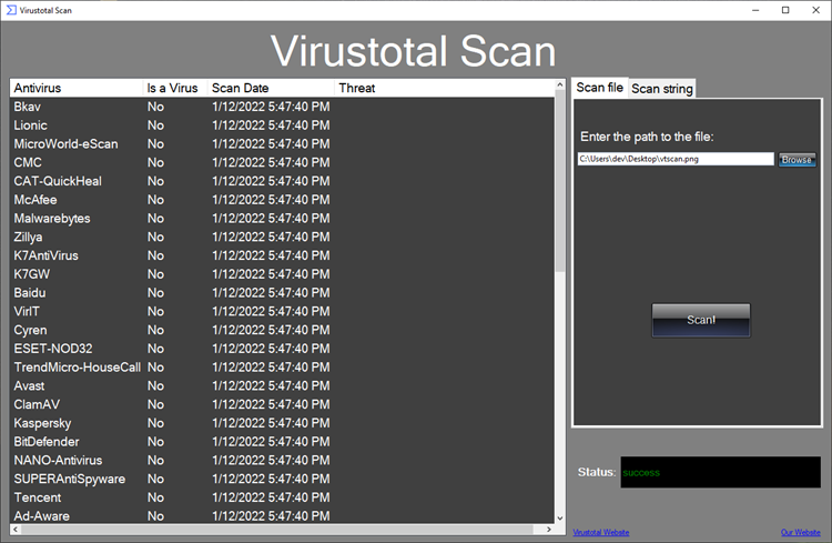 Virustotal Scan - PC - (Windows)