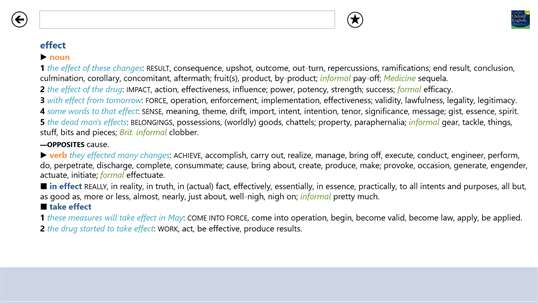 Concise Oxford English Dictionary & Thesaurus screenshot 5