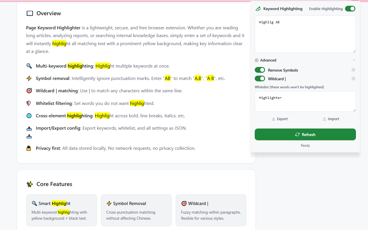 Page Keyword Highlighter