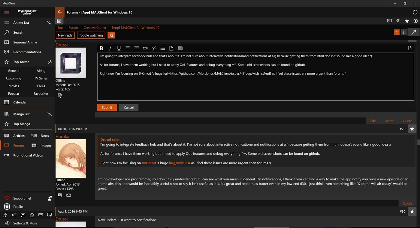 #9. MALClient (Windows) 由: Drutol