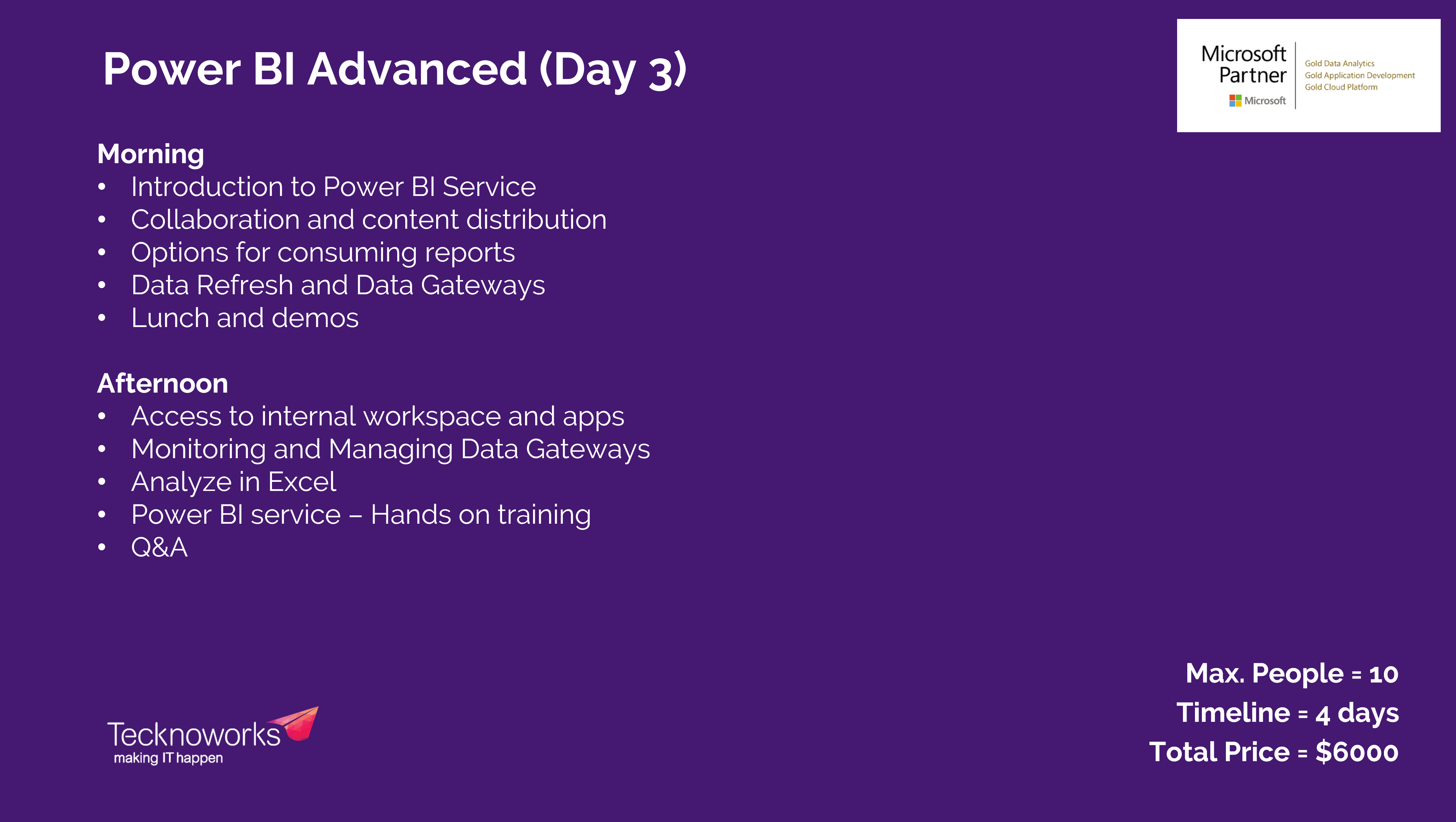 Snapshot 3 of Power BI Advanced Workshop - 4 Days