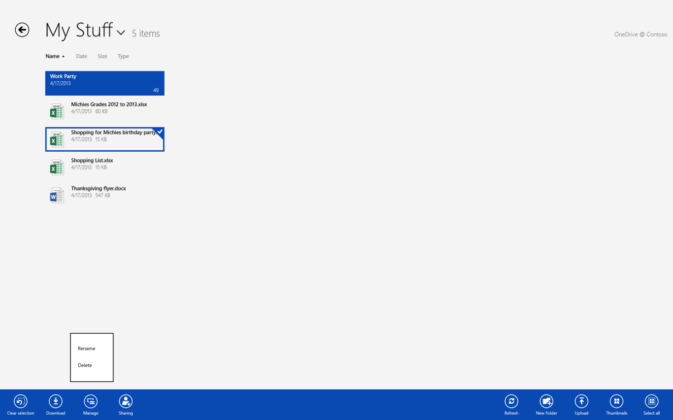 Take actions on your files