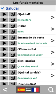 Spanish to French phrasebook screenshot 2