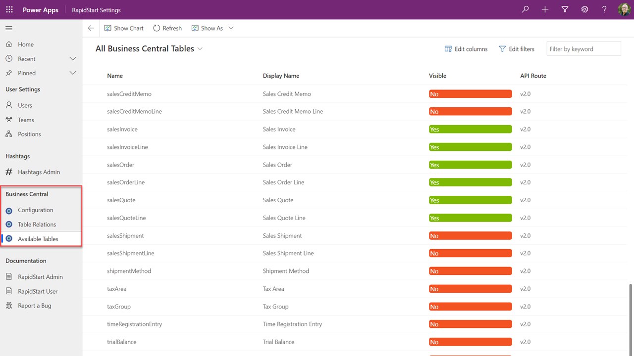 Snapshot 5 of Business Central Integration for RapidStart CRM