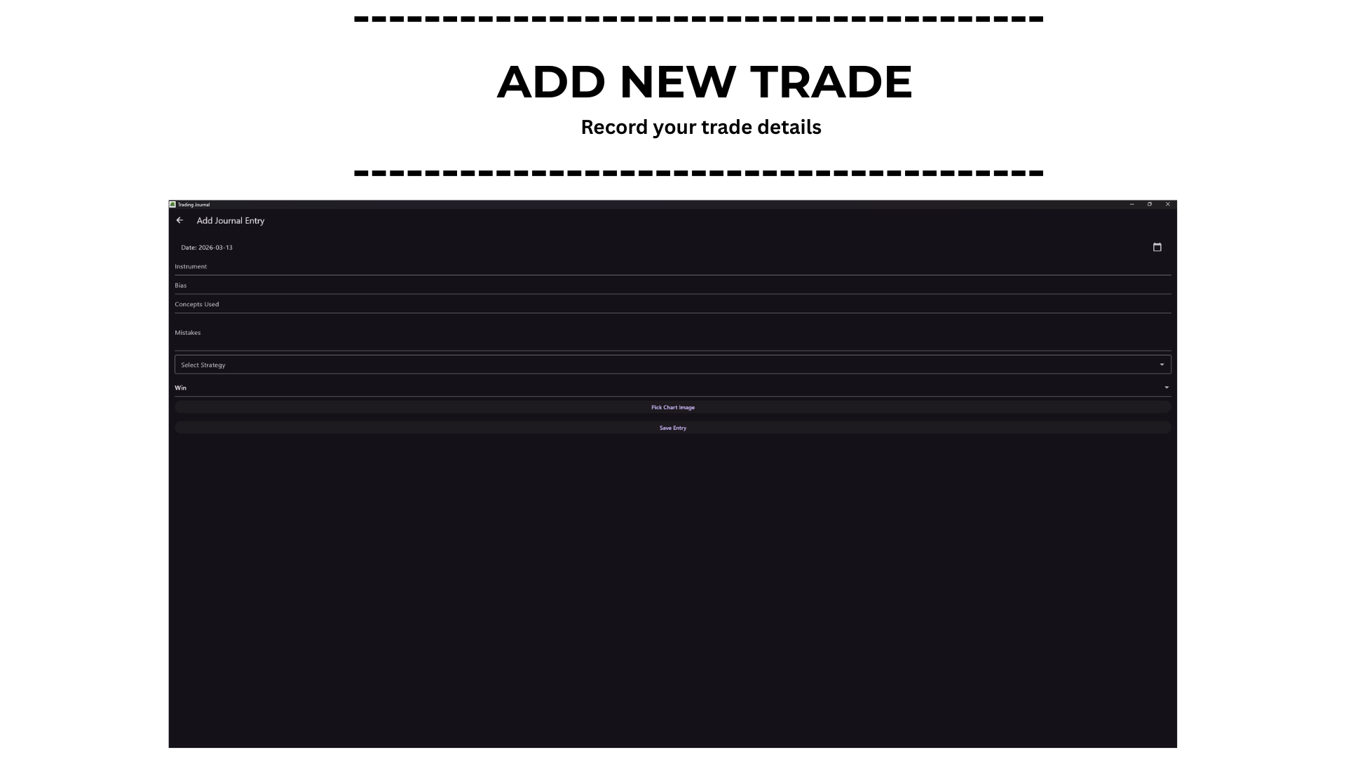My Trading Journal screenshot