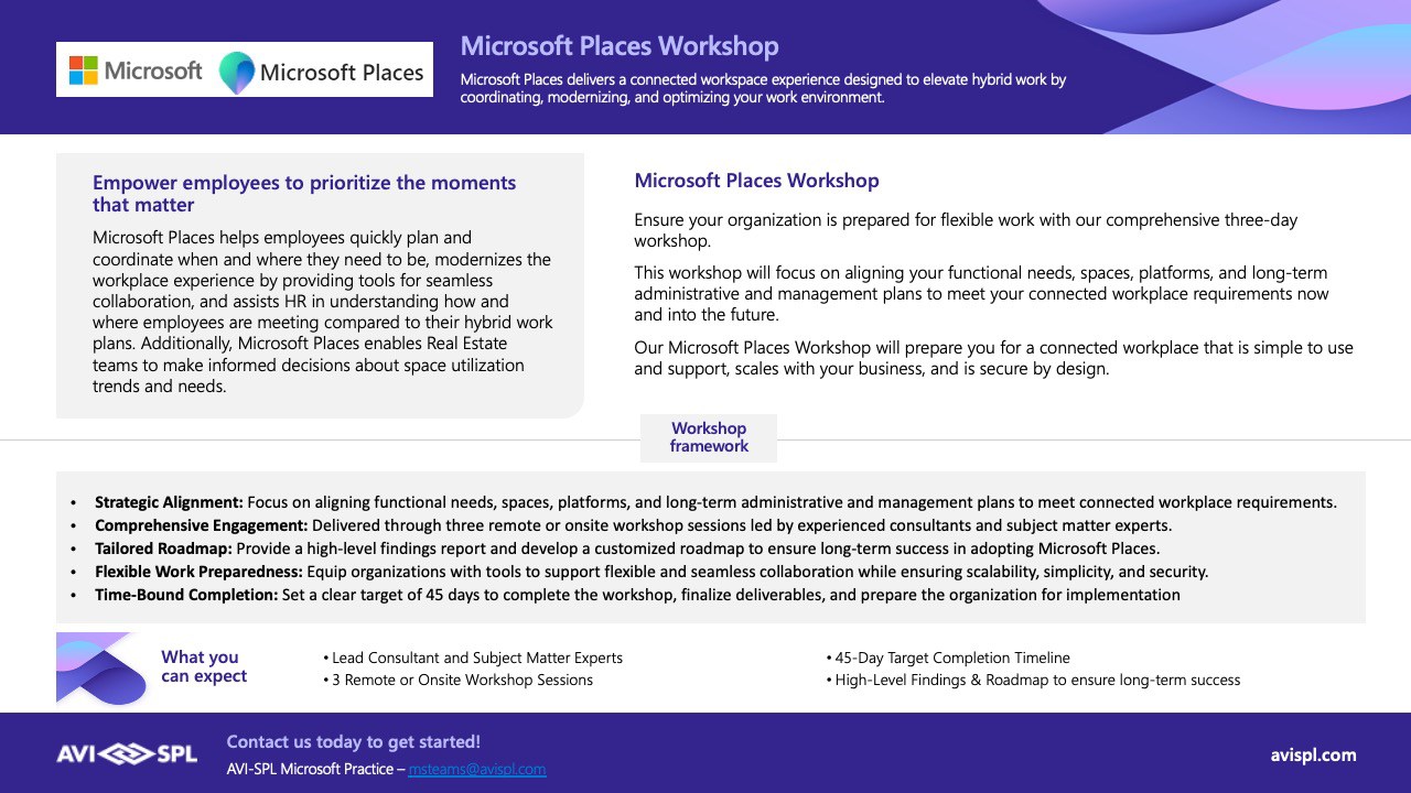 Snapshot 1 of Microsoft Places Workshop - 3 Days