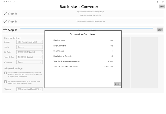 Batch Music Converter screenshot 2