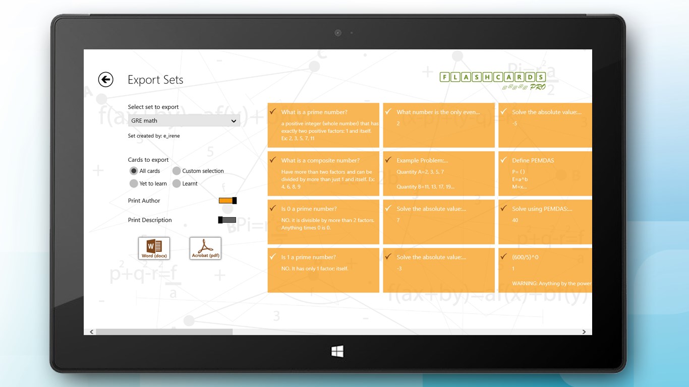Flashcards Pro for Windows 10