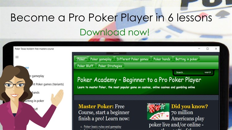 Poker Texas Holdem Free Course - become a poker master in 6 lessons - PC - (Windows)