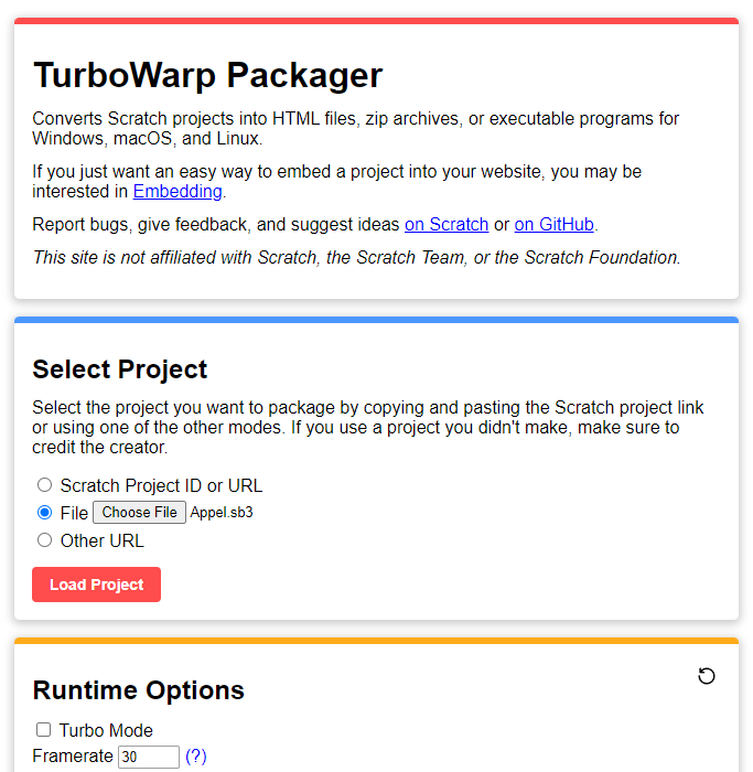 Turbowarp packager. Turbowarp packager