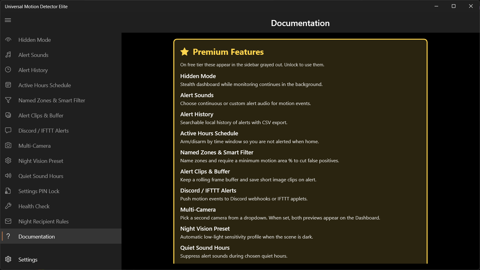 Universal Motion Detector Elite screenshot