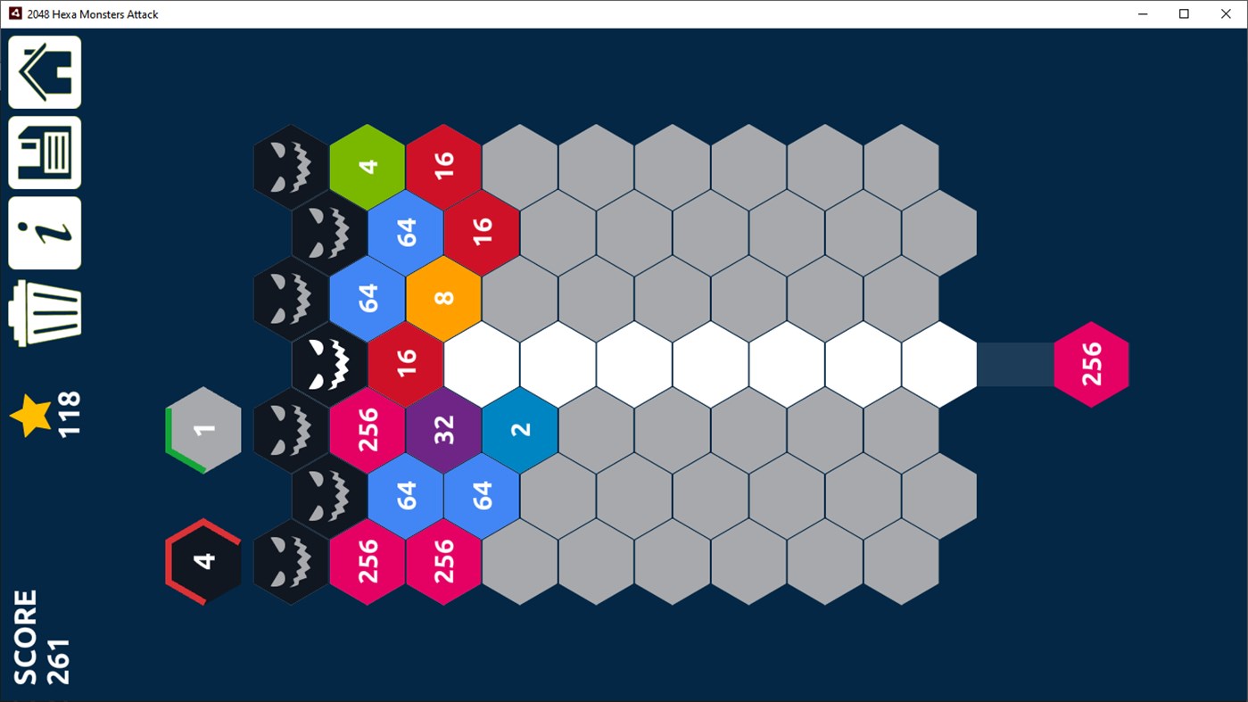 #1. 2048 Hexa Monsters Attack: Shoot n Merge Numbers (Windows) بواسطة: Amr Hassan
