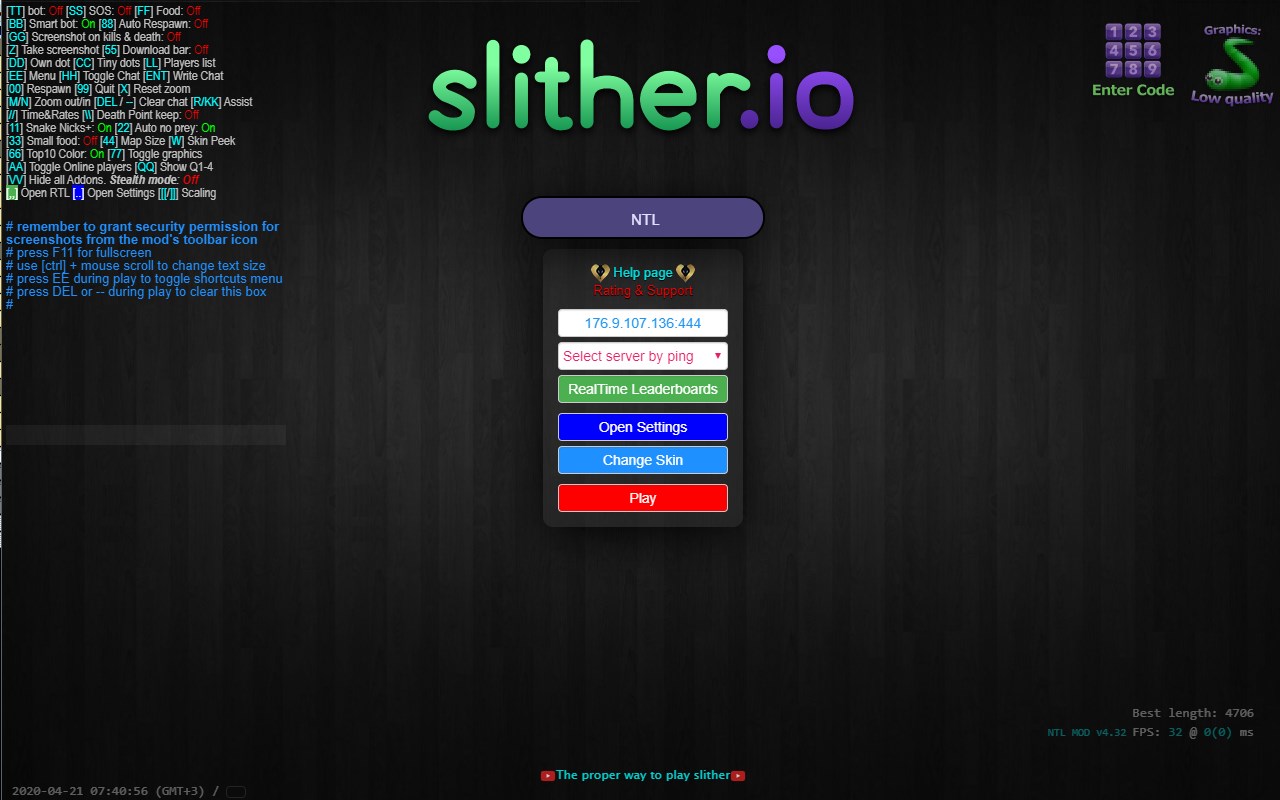 NTL MOD for Slither.io - Microsoft Edge Addons