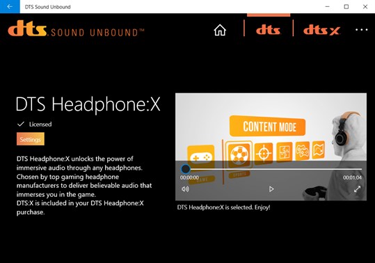 DTS Sound Unbound screenshot