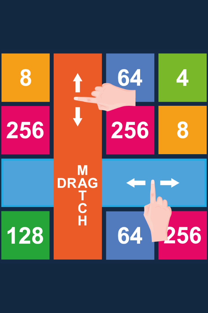 2048 Rows and Columns: Drag n Merge Numbers
