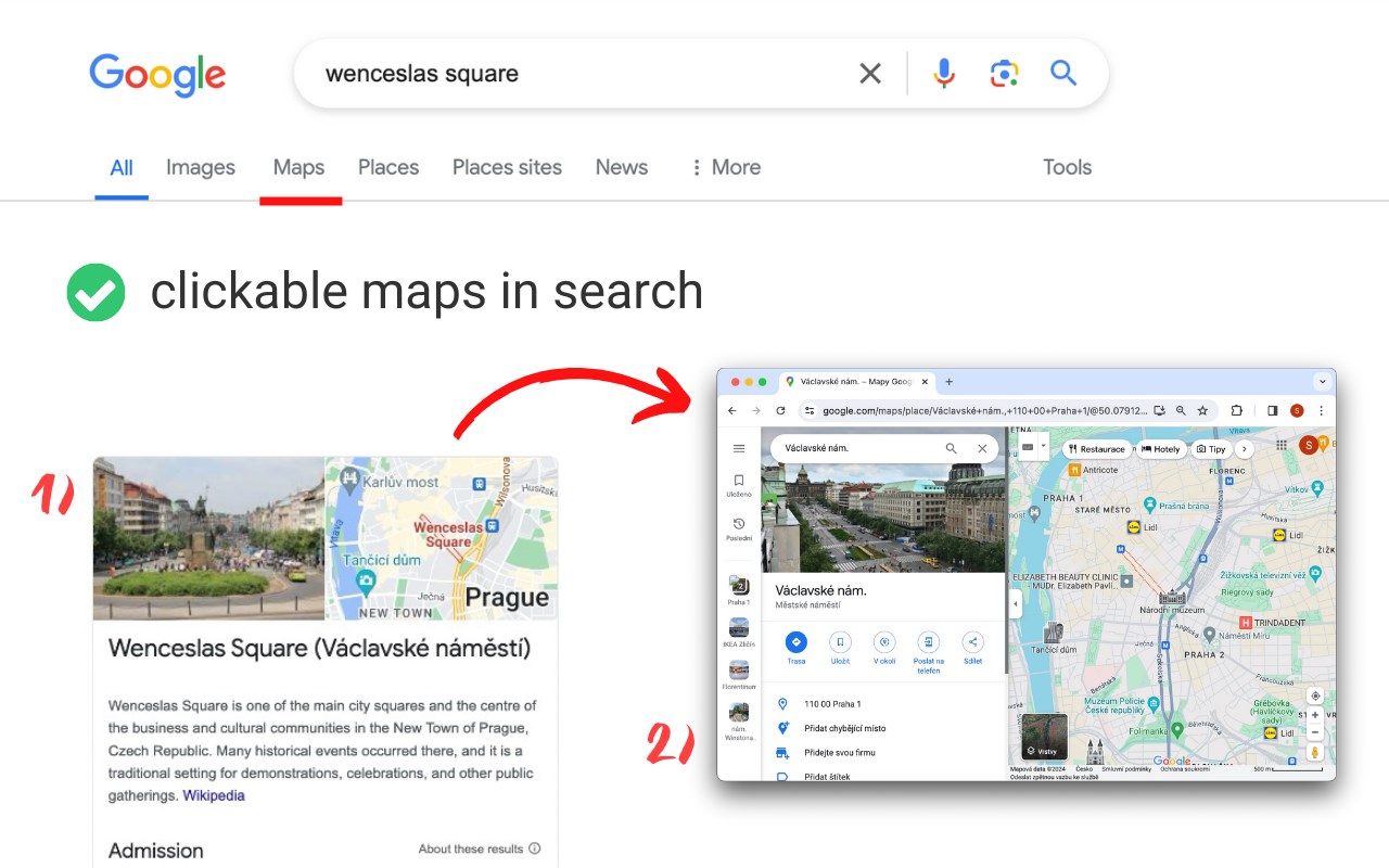 Maps Button for Google Search