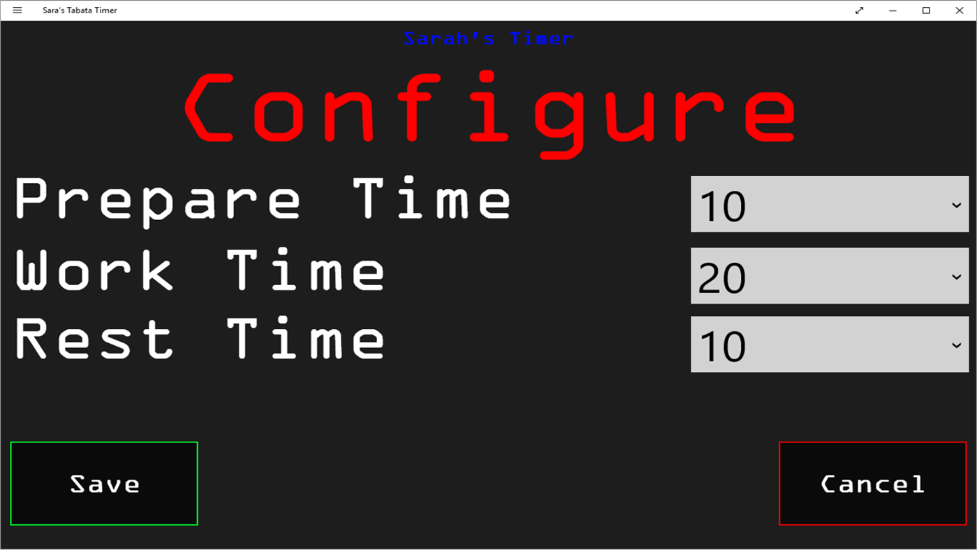 #2. Sara's Tabata Timer (Windows) 게시자: 31 Computing, Inc.