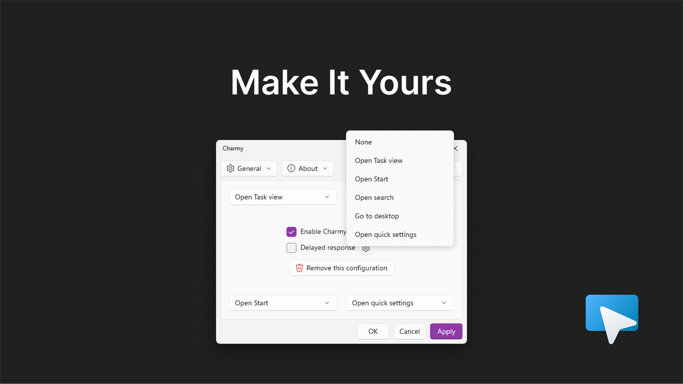 #2. Charmy: Hot Corners for Windows (Windows) Podle: YourOrdinaryCat