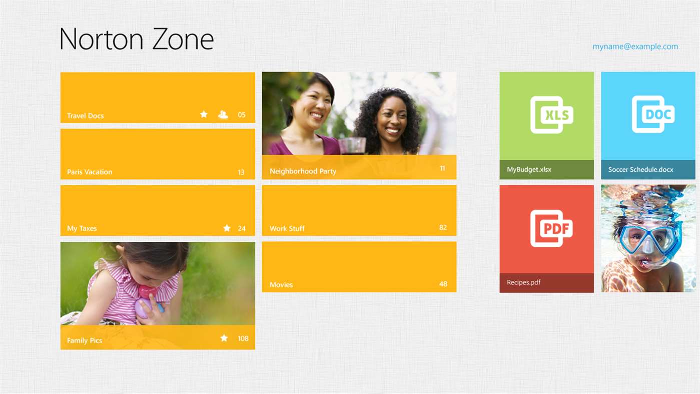 Norton Zone Cloud File Sharing screenshot