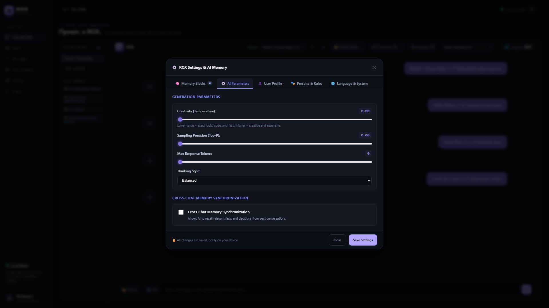 ROX — Personal Local AI Agent screenshot