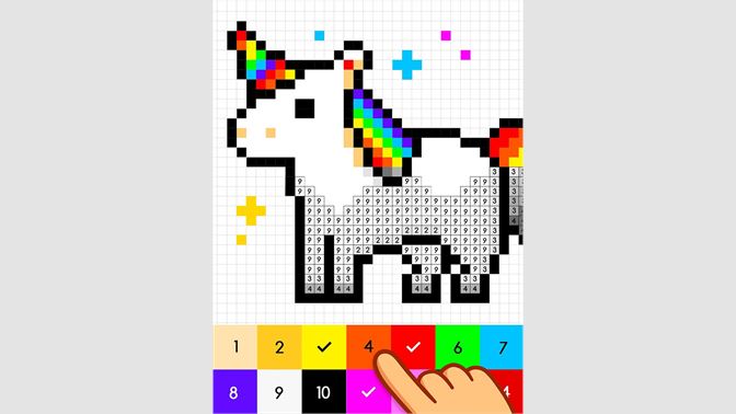 get unicorn pixel art colornumber  microsoft store