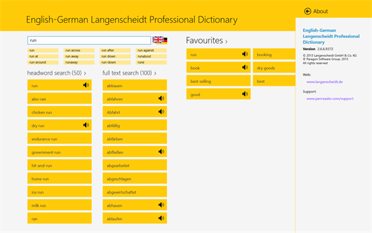 English-German Langenscheidt Professional Dictionary screenshot 6