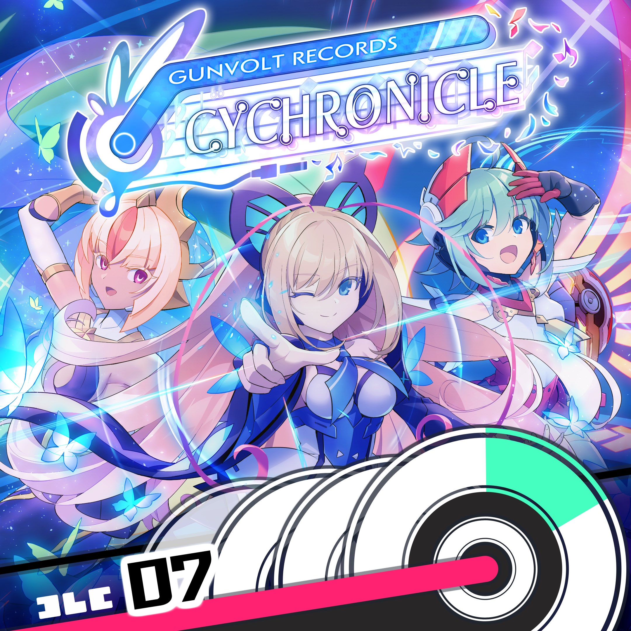 GUNVOLT RECORDS Cychronicle Song Pack 7 Lola: "Kindled Spirits","Inner Alarm","Wordplay Magic","Sparkling Elation (note symbol)"