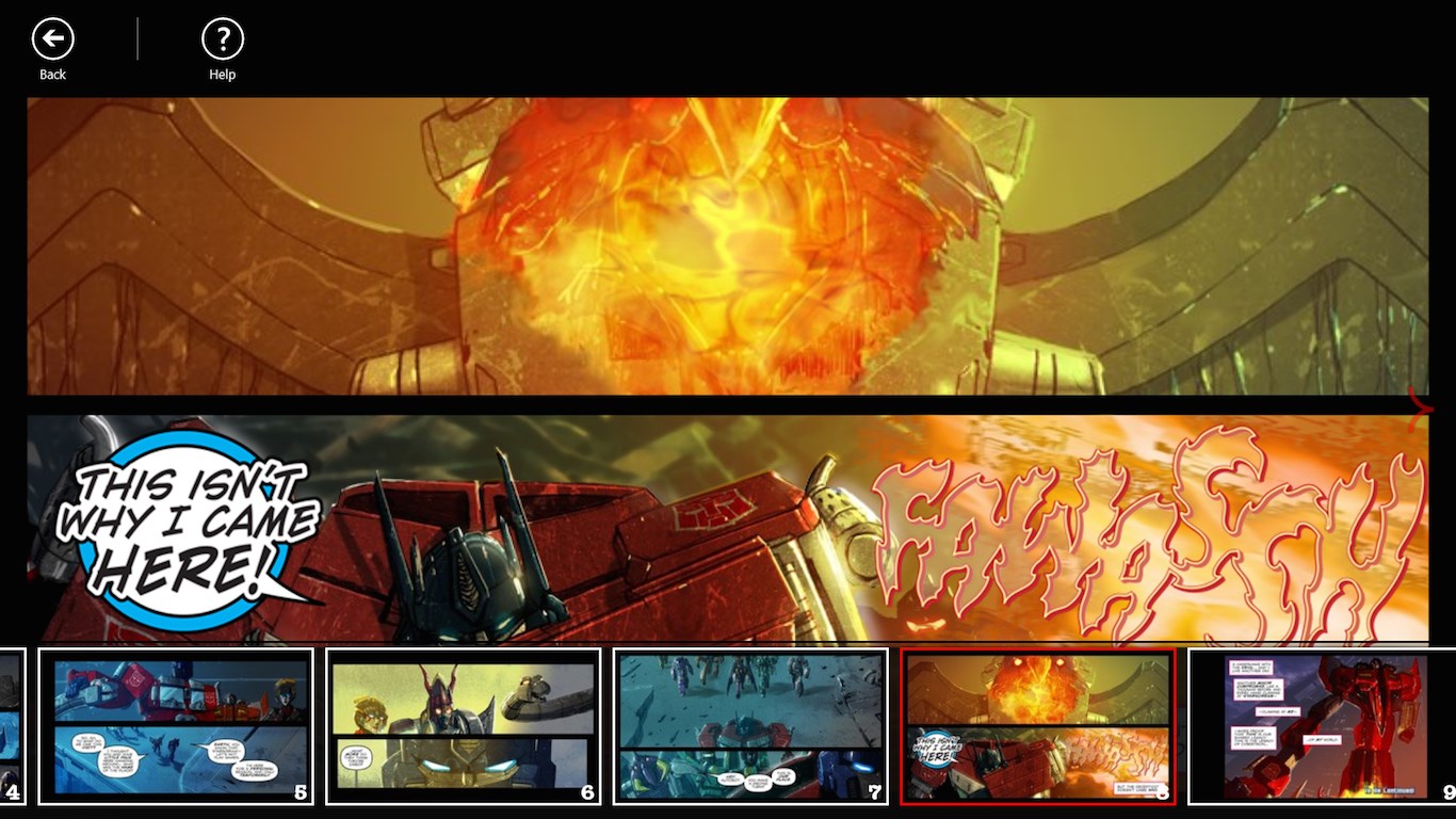 Screenshot: Interior page with scrubber