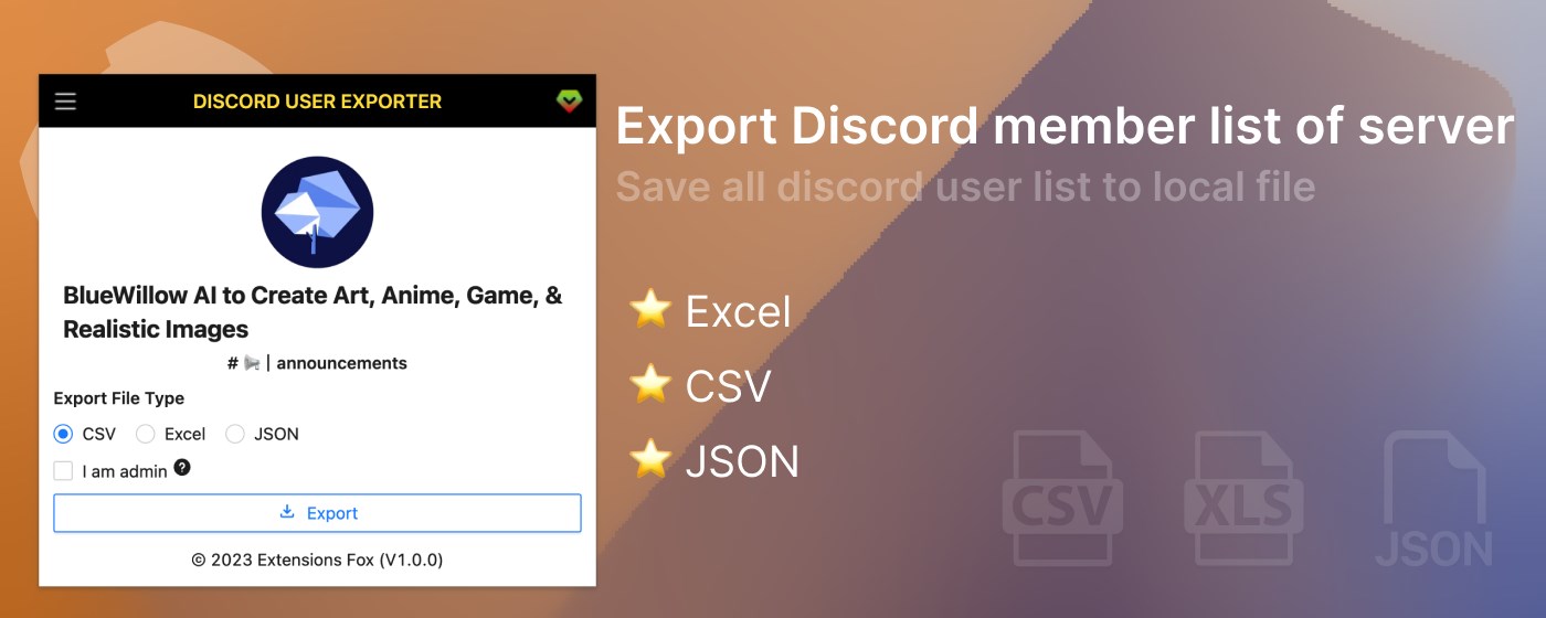 dSaver - Export Discord user list to CSV marquee promo image