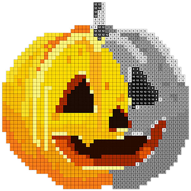 Halloween Sandbox Number Coloring Book Pages - Color By Number