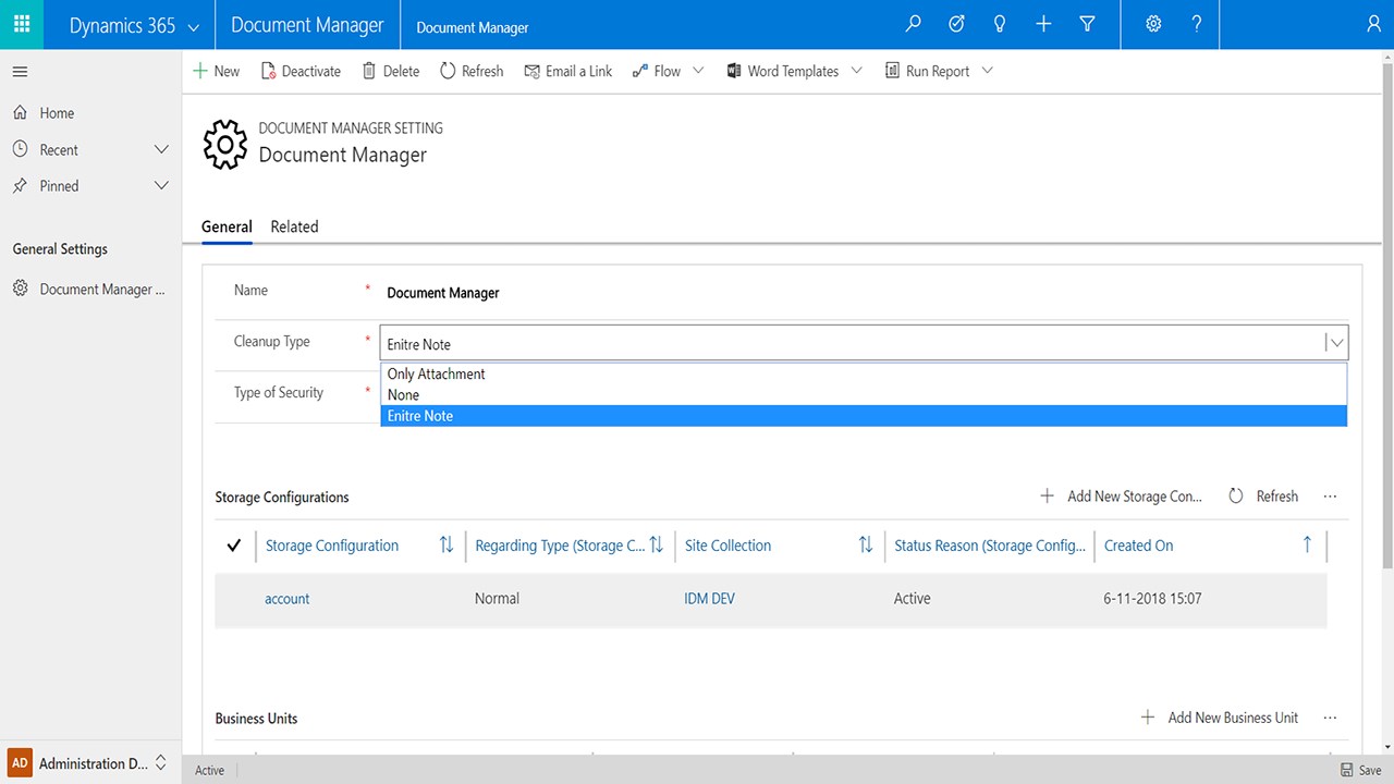 Snapshot 2 of Dynamics Document Manager