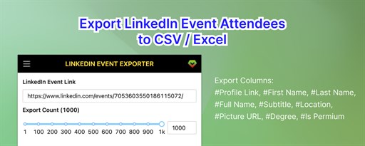 Event Attendees Export for LinkedIn™️ marquee promo image