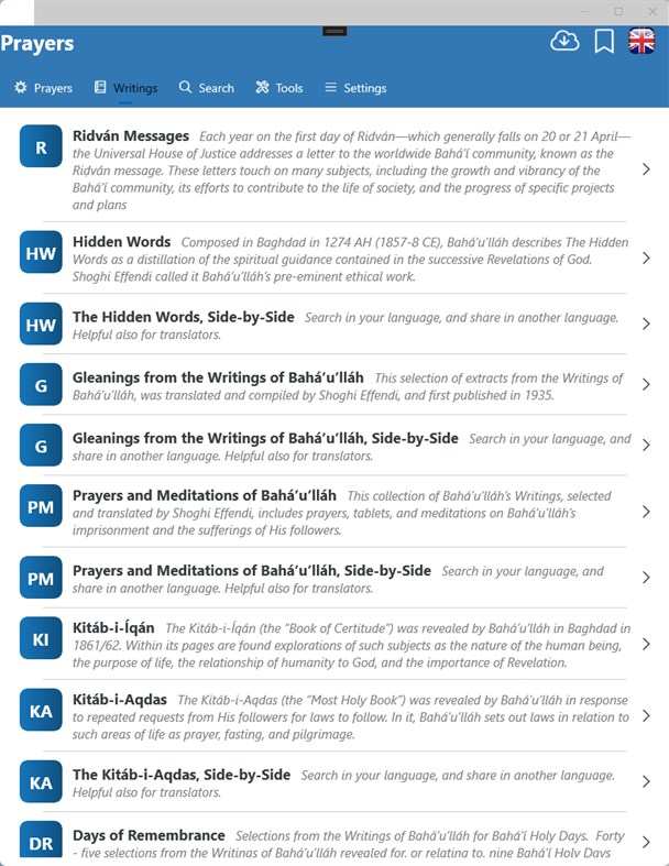 #1. Baha'i Prayers, Writings and Tools (Windows) De: Ian Vink