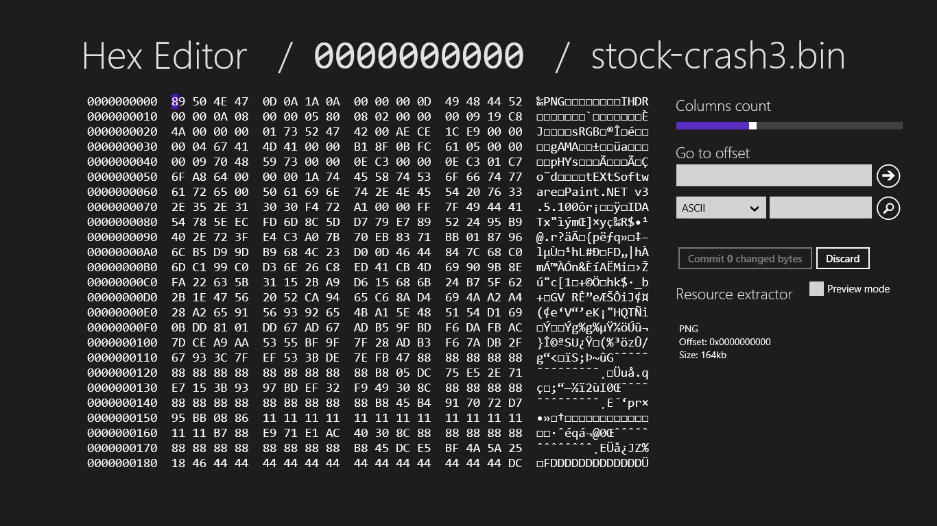 hexadecimal editor windows