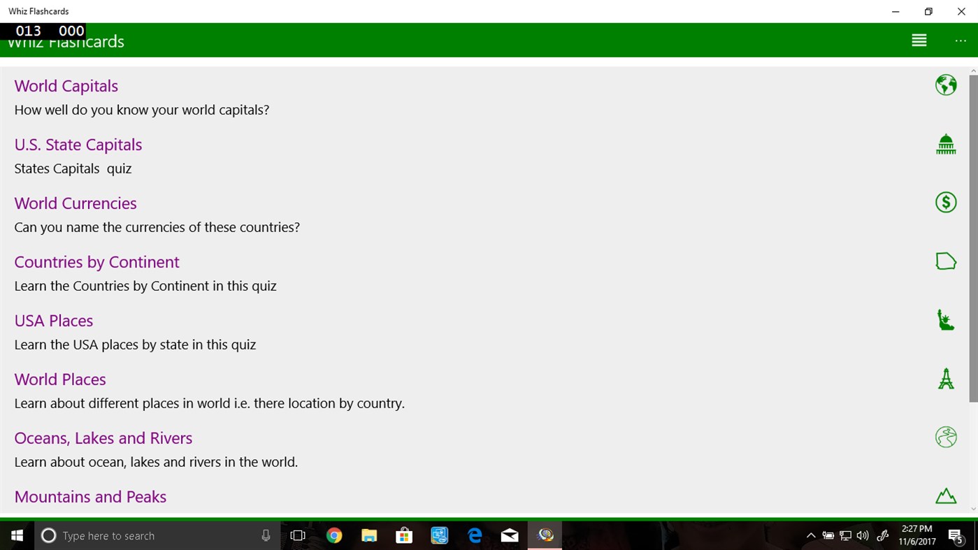 #1. Whiz Flashcards (Windows) By: 3Mb Solutions
