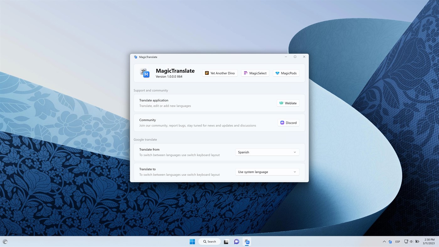 #2. MagicTranslate: Simple translator (Windows) โดย: Aleksandr Maslov
