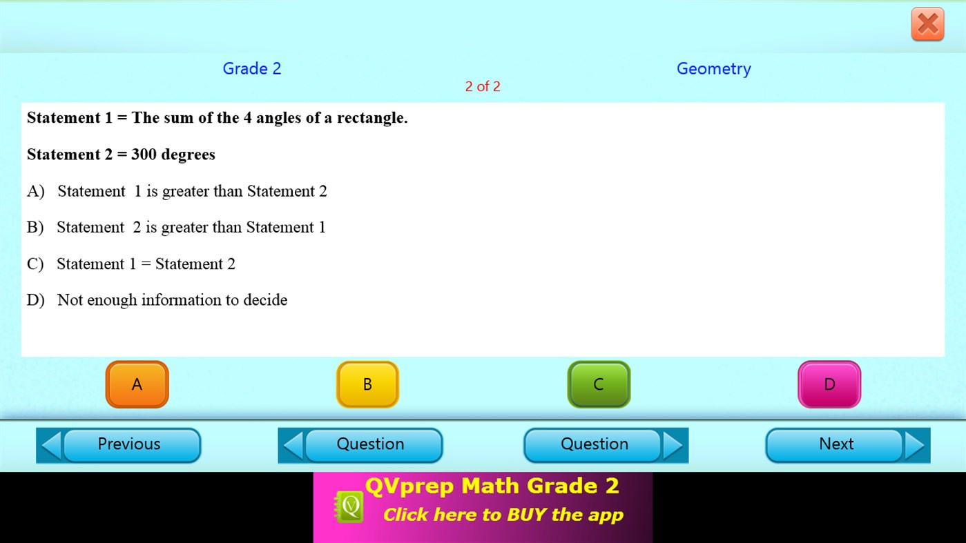#9. QVprep Lite Learn Math Grade 2 (Windows) 게시자: PJP Consulting LLC