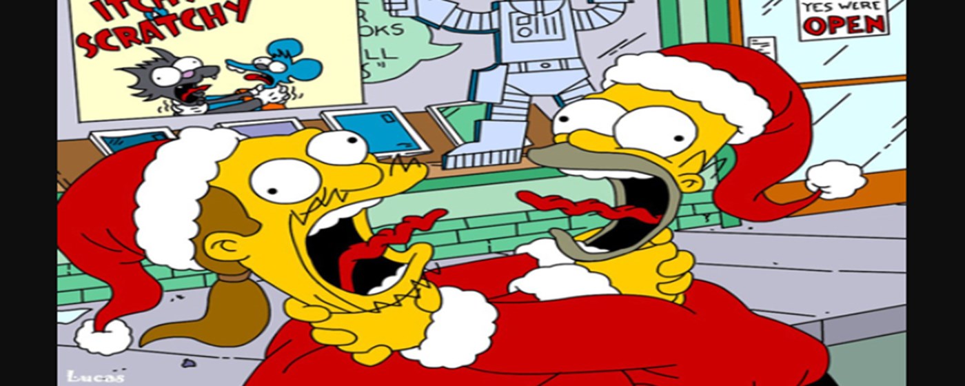 Simpsons Christmas Jigsaw Puzzle Game marquee promo image