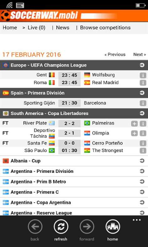 Soccerway Mobile Screenshots 1