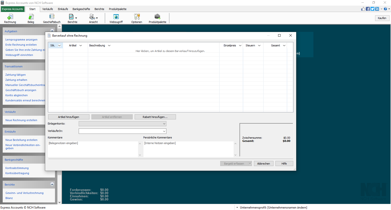 Express Accounts Buchhaltungssoftware Plus screenshot