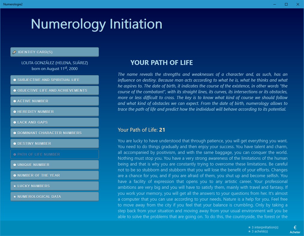 #2. Numerology Initiation (Windows) Ved: astrotools.online