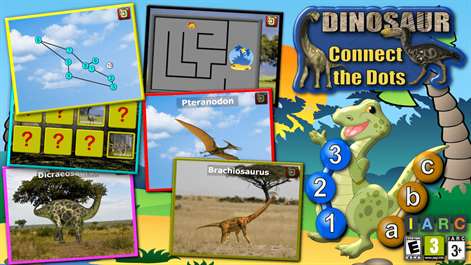 Kids Dinosaur Connect the Dots Puzzles - Rex teaches the ABC and counting Screenshots 1