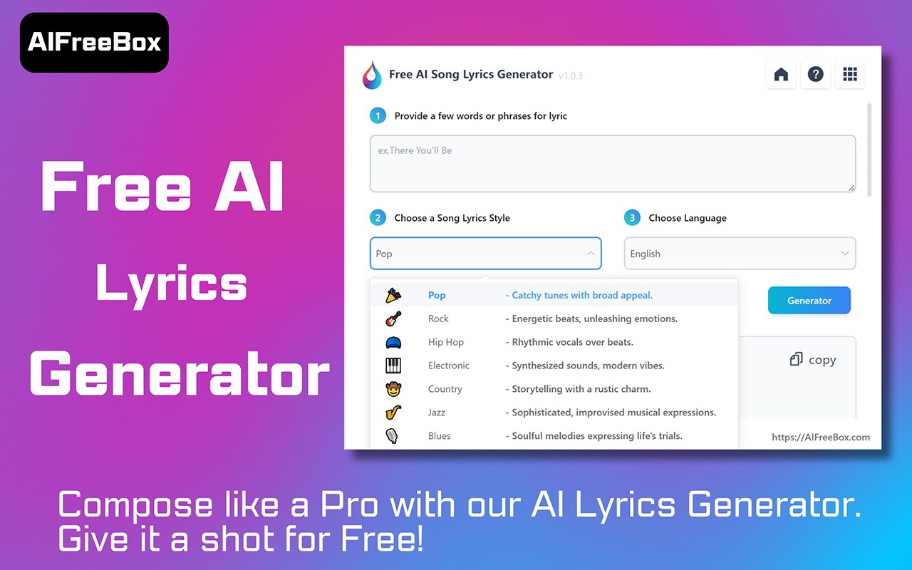 AI Song Lyrics Generator -Craft Unique Lyrics