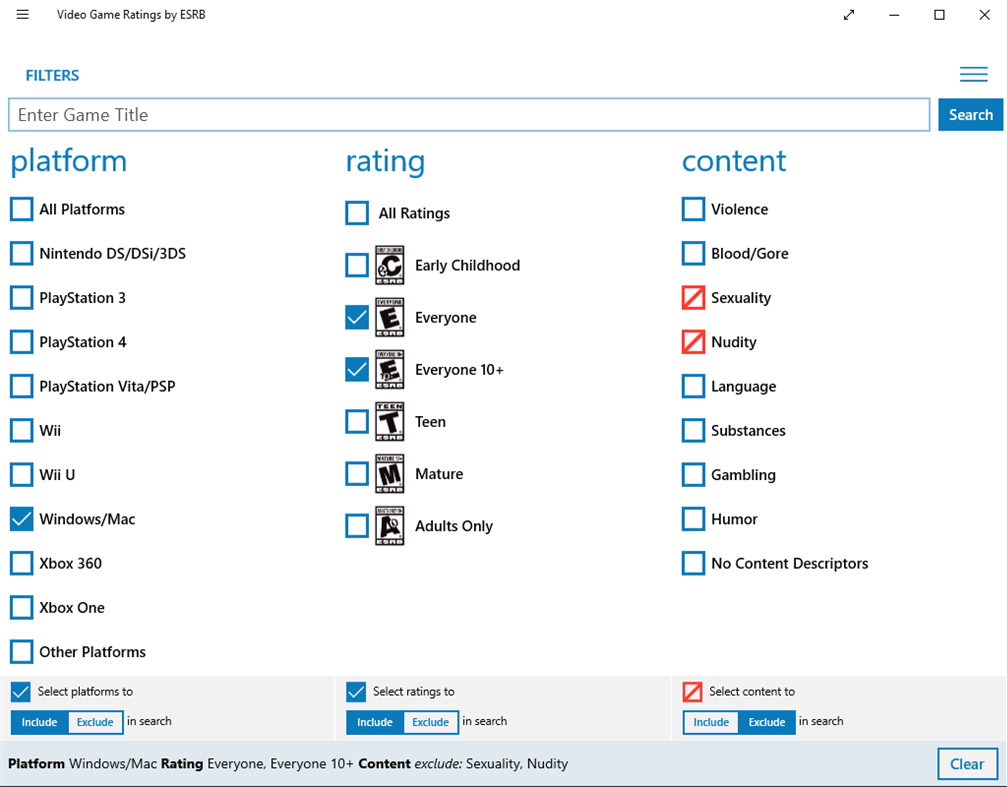 #5. Video Game Ratings by Entertainment Software Rating Board (Windows) 由: Entertainment Software Rating Board